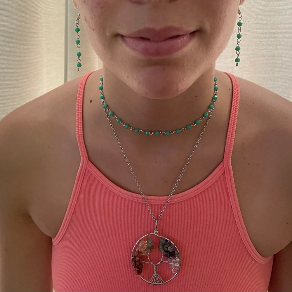 Bead Necklace and Earrings